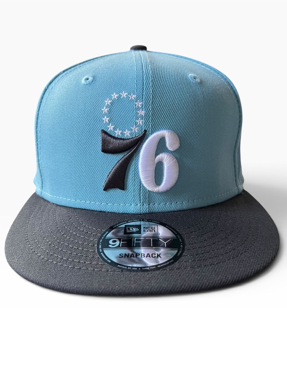 NWT New Era 76ers 9FIFTY Snapback Light Blue Gray Blue Hat